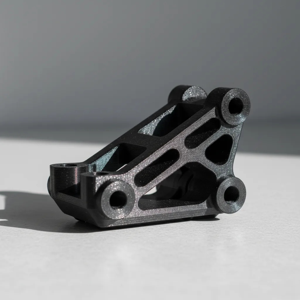 A 3D-printed PA612-ESD automotive engine-bay bracket