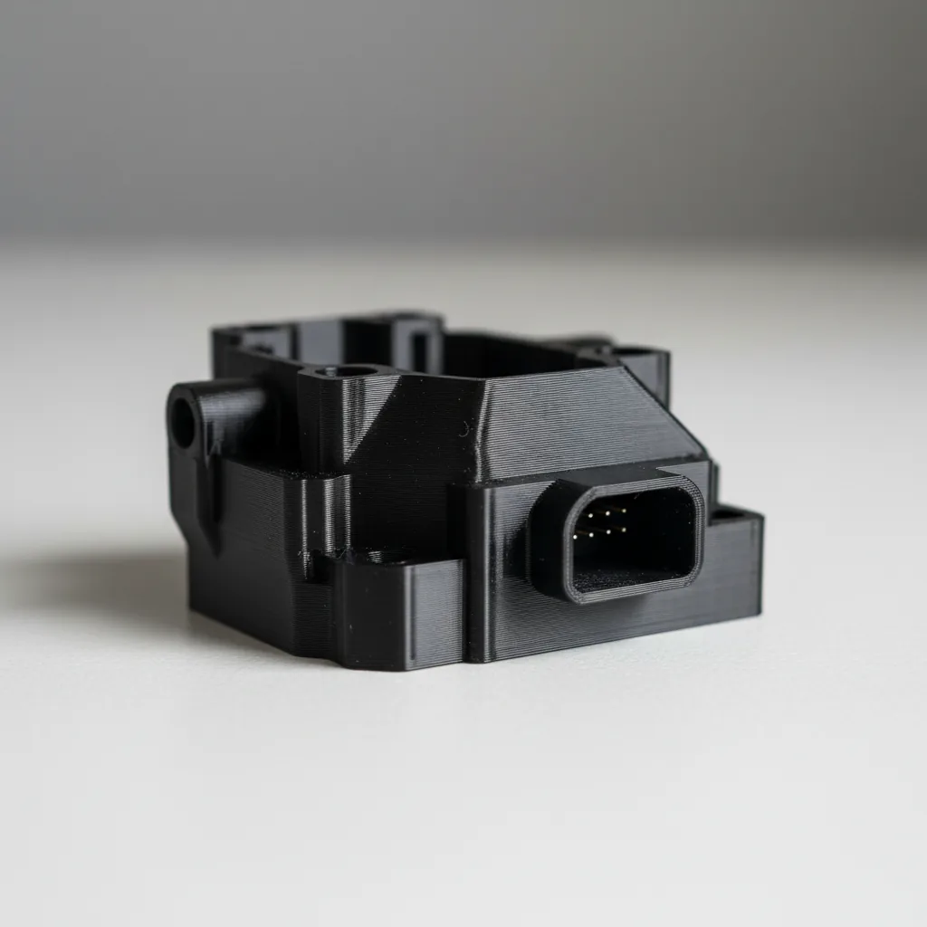 A 3D-printed PA612-ESD reproduction of a discontinued part