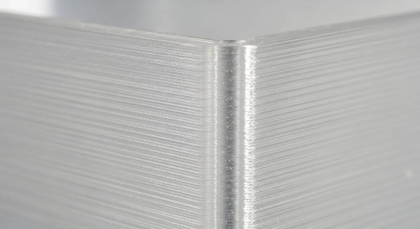 Extreme macro of the wall of a translucent 3D-printed polycarbonate part showing fine regular layer lines with a slight gloss