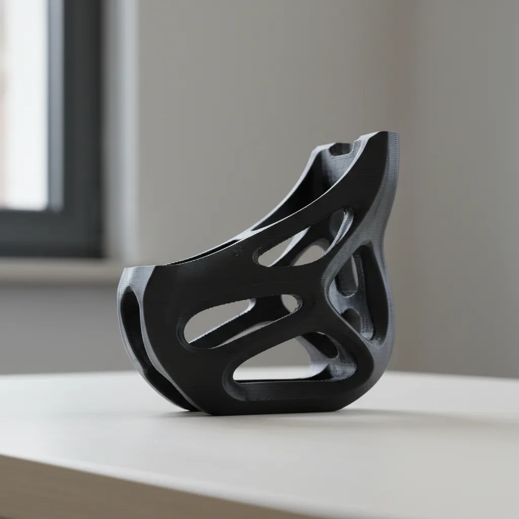 A 3D-printed PET-CF topology-optimised lightweight bracket with stress-led ribbing