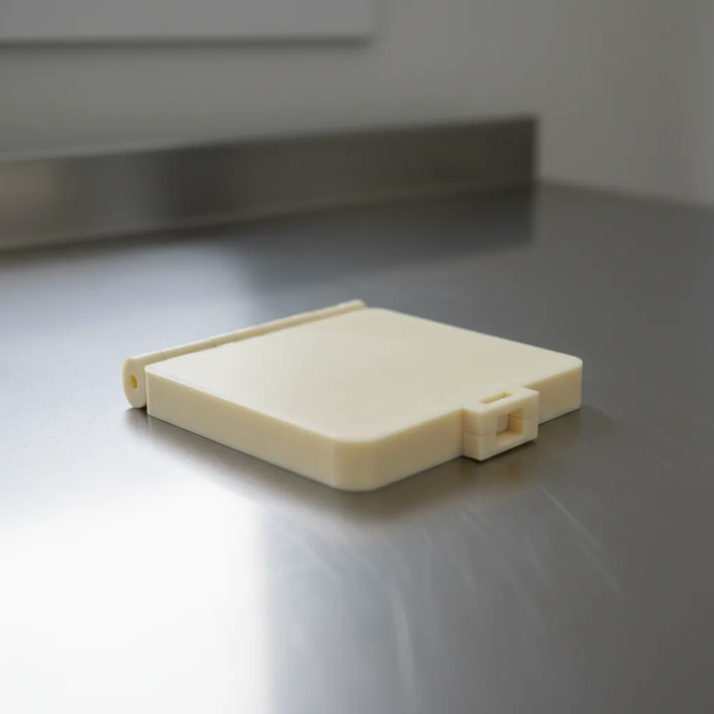 A 3D-printed PETG+ latched access cover with a living hinge