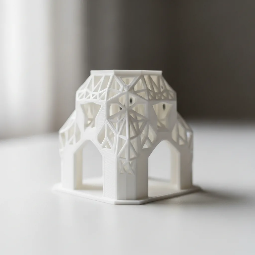 A 3D-printed PLA part with fine geometric detail
