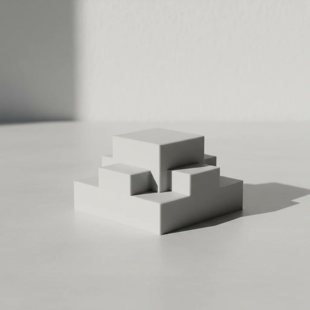 A 3D-printed matte PLA-Matte retail display piece with a flat non-glossy finish