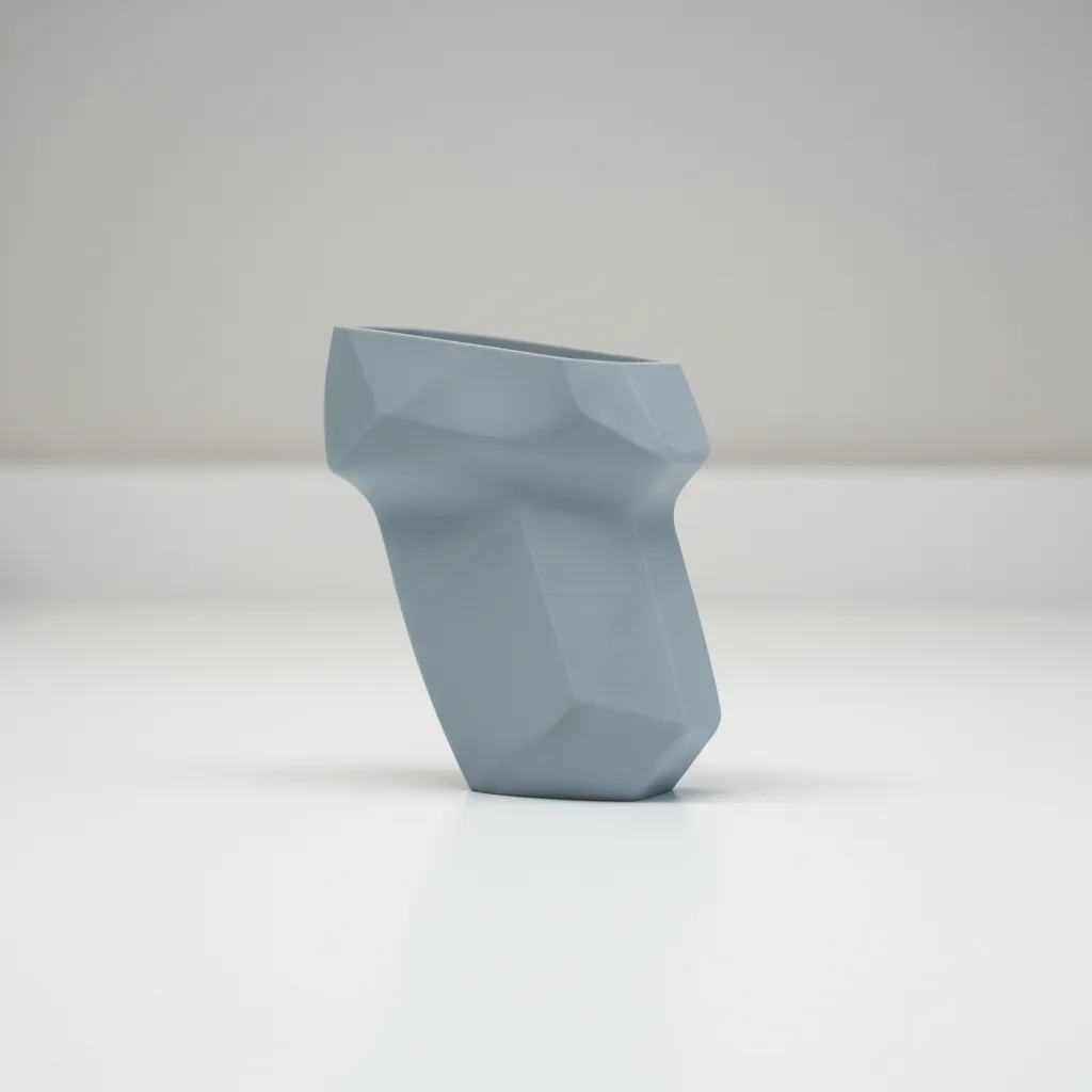 A 3D-printed matte PLA-Matte handheld product form-study model with a flat matte finish