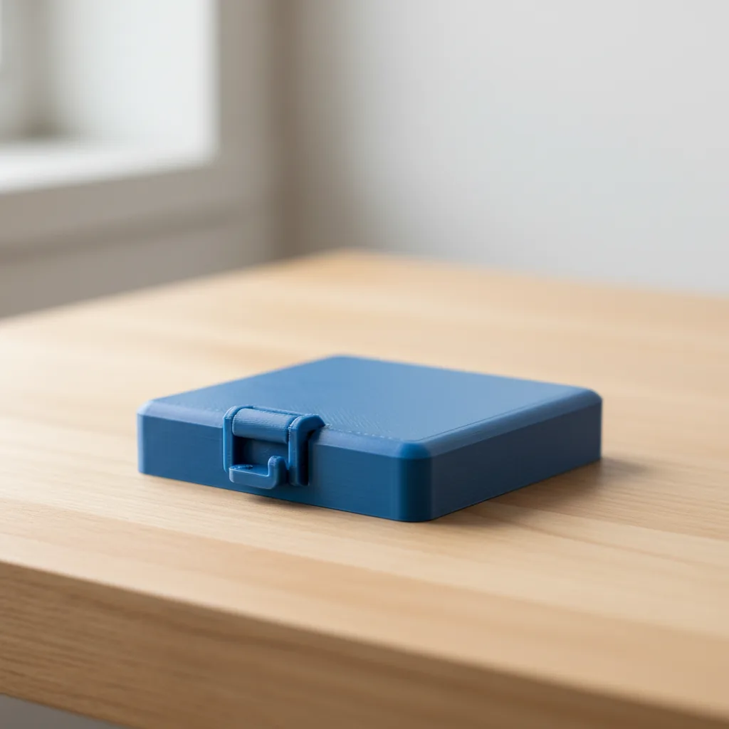 A 3D-printed PLA+ battery-bay cover with a snap-fit latch