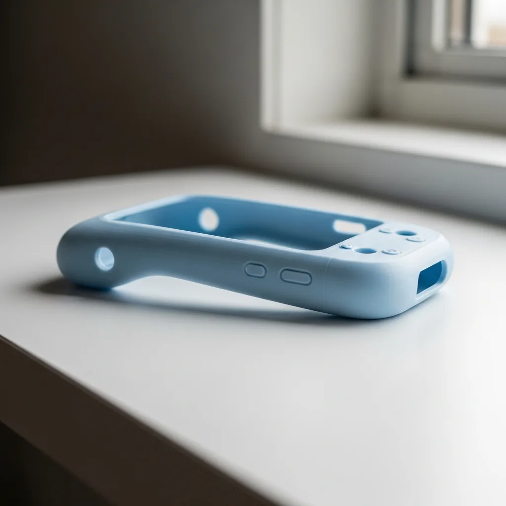A finished matte 3D-printed PLA product prototype