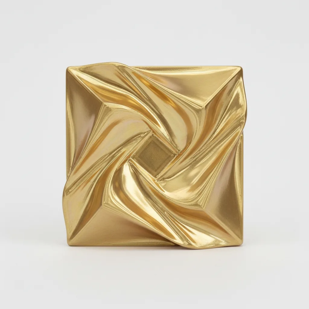 A single 3D-printed glossy gold PLA-Silk award piece