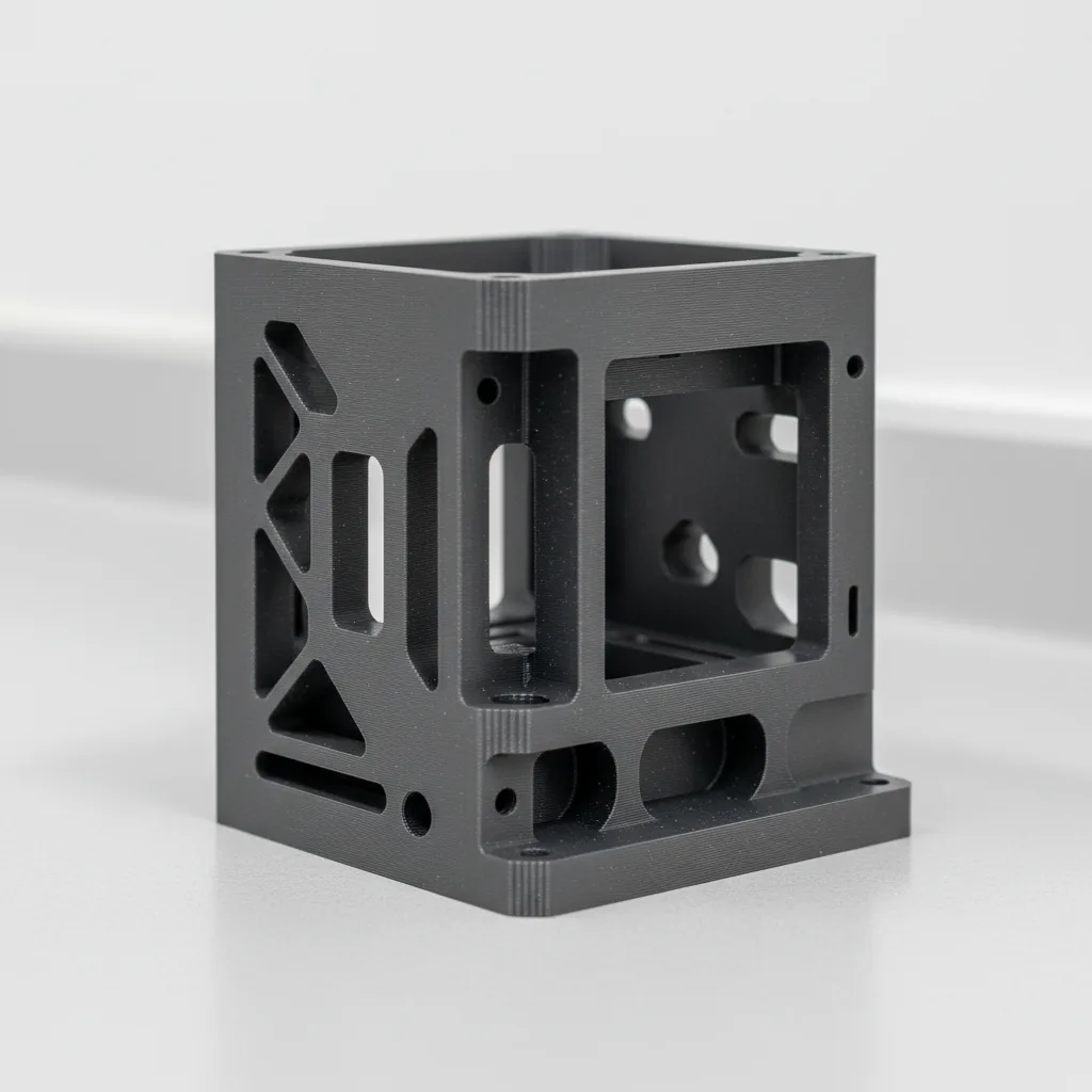 A 3D-printed grey PPS-GF semiconductor cleanroom tooling fixture