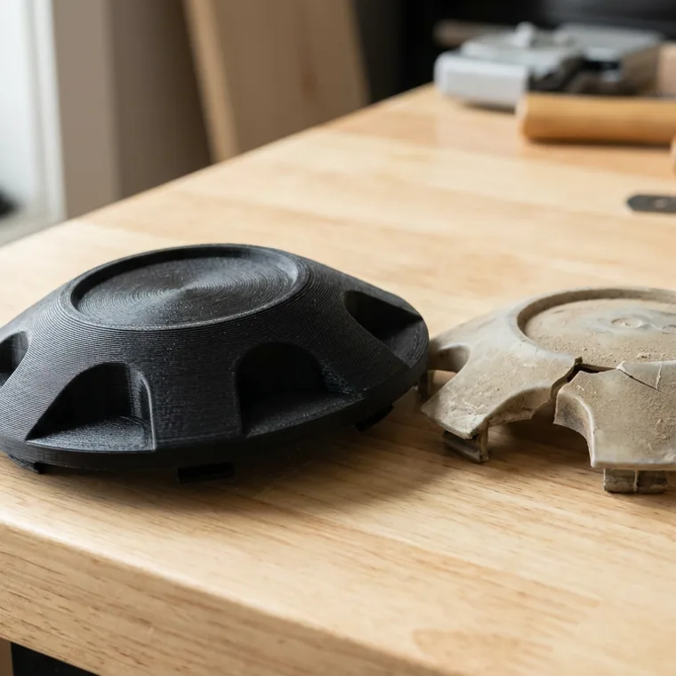 3D printed matte black replacement hub cap